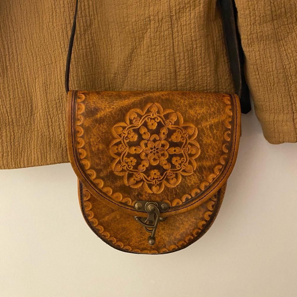 Boho leather crossbody great condition